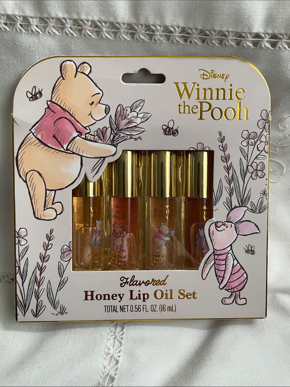Disney Winnie the Pooh Honey Lip Oil Set - Pink & Gold
